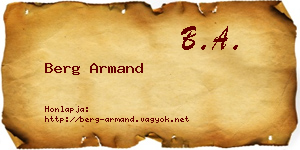 Berg Armand névjegykártya
